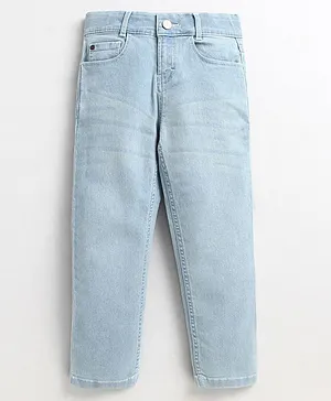 Cherry Crumble By Nitt Hyman Full Length Denim Washed Jeans - Blue