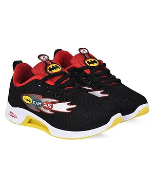 Campus Hm-604 Laced Up Sports Shoes - Black & Red