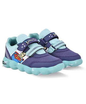 Campus Player V Kids Superman Printed Sports Shoes - Purple & Blue