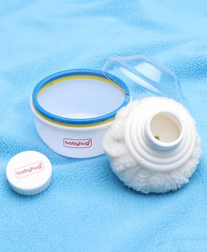 Babyhug Soft Powder Puff with Built-In Storage Case  White & Pink | Gentle | Safe | Hygienic | Soft Cotton