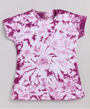 DEAR TO DAD Short Sleeves Tie & Dyed Tee - Purple