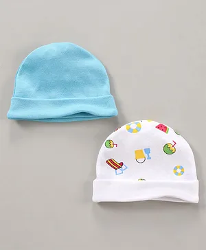 Ben Benny Printed Baby Cap Multicolour Pack of 2 - Diameter 9 cm