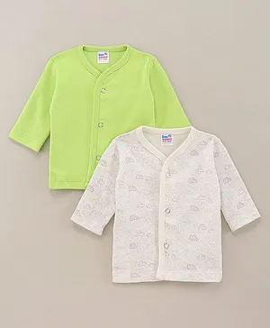 Ben Benny Cotton Knit Full Sleeves Vests All Over Printed & Solid - Green White