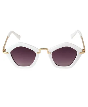 Spiky UV Protection Pentagon Sunglasses - White