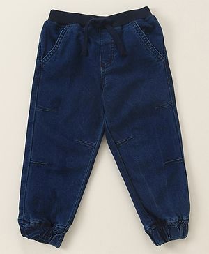 Babyhug Full Length Washed Denim Jeans - Blue