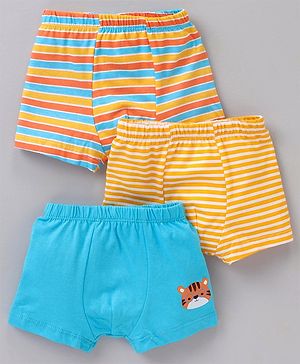 Babyhug 100% Cotton Briefs Stripes & Tiger Print Pack of 3- Multicolor
