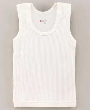 Bodycare Sleeveless Anti Bacterial Solid Vest - White