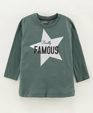 Doreme Cotton Full Sleeves T-Shirts Star Printed - Hunteq Green