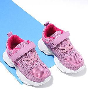 Cute Walk by Babyhug Velcro Closure Sport Shoes Solid- Rose Pink