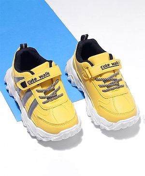 Cute Walk by Babyhug Shoes With Velcro Closure - Yellow