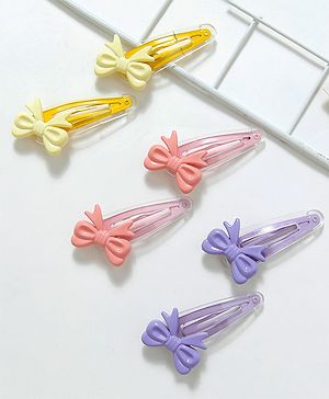 Babyhug Free Size Snap Clips Pack of 6 - Pink Purple Yellow
