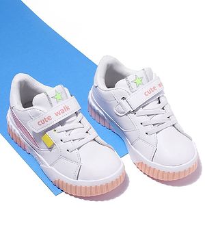 Cute Walk by Babyhug Sport Shoes With Velcro Closure - White