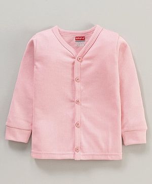 Babyhug Full Sleeves Front Open Thermal Vest - Pink - 12-18M Pink