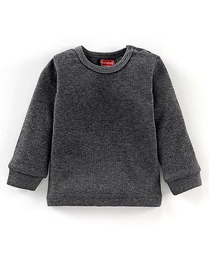Babyhug Full Sleeves Thermal Vest Solid - Dark Grey