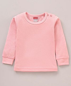 Babyhug Full Sleeves Solid Color Thermal Vest - Pink - Primi Pink
