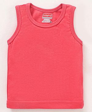 Babyhug Sleeveless Thermal Vest Solid Colour- Coral - Primi Pink