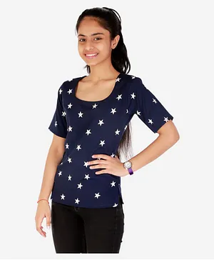 BuzzyBEE Half Sleeves All Over Star Printed Top - Blue