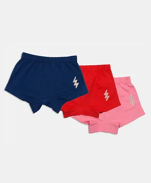 Chipbeys Pack Of 3 Thunder Placement Printed Assorted Briefs  - Red Blue Pink