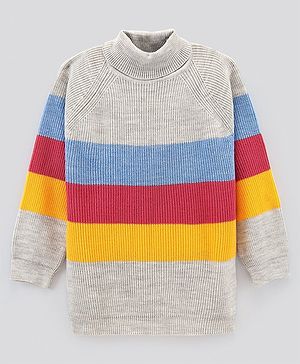 Pine Kids Full Sleeves Medium Winter Striped Pullover Sweater - Multicolor