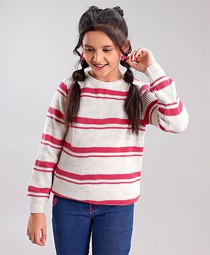Pine Kids Full Sleeves Medium Winter Striped Pullover Sweater - Multicolor