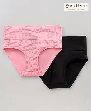 Bella Mama Ecojiva Finish Panties Solid & Dots Print Pack of 2 - Pink Navy