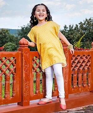 Babyhug Polyester Woven Sleeveless Top & Leggings Set Ethnic Print - Yellow