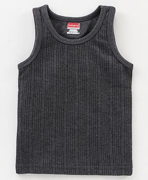 Babyhug Sleeveless Thermal Vests Solid - Dark Grey - Preemie Grey