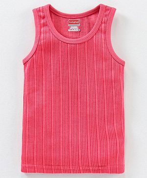 Babyhug Sleeveless Solid Color Thermal Vest - Coral - Preemie Pink