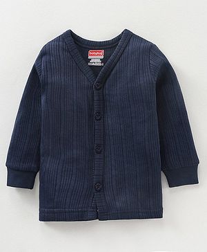 Babyhug Full Sleeves Thermal Vest - Dark Navy - Preemie Blue