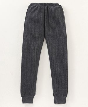 Babyhug Full Length Solid Thermal Pant - Dark Grey - Preemie Grey