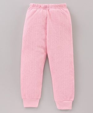 Babyhug Full Length Solid Thermal Pant - Pink