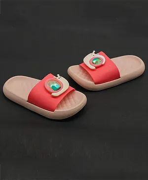 FEETWELL SHOES Snail Applique Casual Flip Flops - Pink