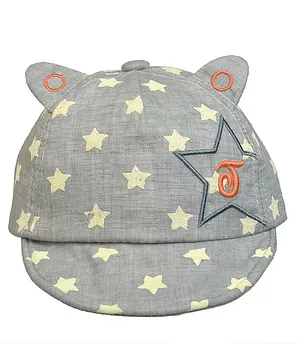 Tiekart Star Design & Embroidered Cap - Grey