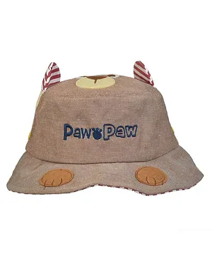 Tiekart Paw Paw Design & Appliqued Hat - Brown