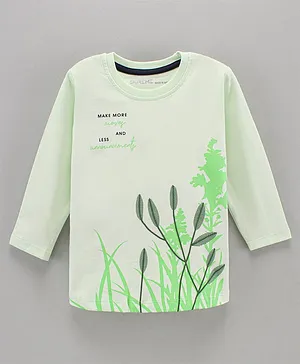 Doreme Cotton Full Sleeves T-Shirt Printed - Mint Green