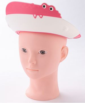 Babyhug Silicone Crocodile Shape Shower Cap  - Pink