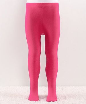 Cutewalk by Babyhug Anti Bacterial Footed Solid Color Tights - Pink