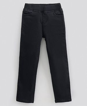 Pine Kids Full Length Solid Color Stretchable Jegging - Black