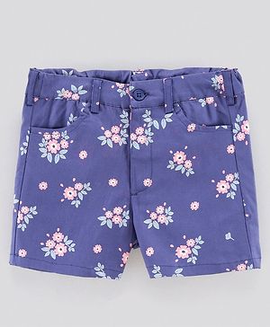 Pine Kids Softener Wash Shorts Floral Print - Blue