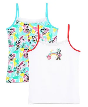 Charm n Cherish Pack Of 2 Disney Minnie Mouse Print Camisole Vests - Blue & White