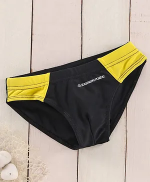 Lobster Short Swimming Trunk Solid - Black Yellow