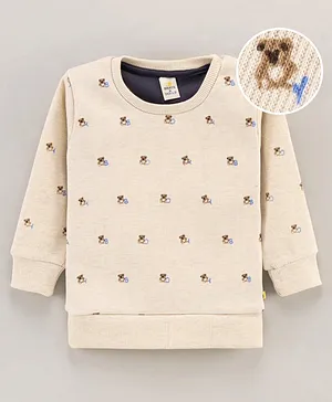 BRATS AND DOLLS Full Sleeves Printed T-Shirt - Beige