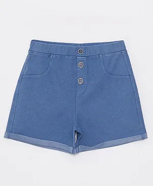 LC Waikiki Knee Length Solid Shorts - Light Blue