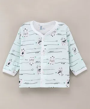 Pink Rabbit Cotton Knit Full Sleeves Vests Panda Printed - White