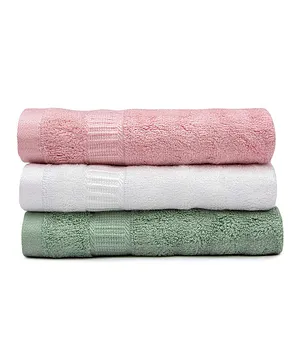 Mush Bamboo Washcloth || Ultra Soft, Absorbent, Anti-Microbial || Multipurpose - New Born Bath Face Towel / Natural Baby Wipes for Delicate Skin | 14 x 14 Inches ( Green, Pink, White)