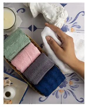 Mush Bamboo Washcloth || Ultra Soft, Absorbent, Anti-Microbial || Multipurpose - New Born Bath Face Towel / Natural Baby Wipes for Delicate Skin | 14 x 14 Inches (Assorted)