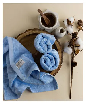 Mush Bamboo Washcloth || Ultra Soft, Absorbent, Anti-Microbial || Multipurpose - New Born Bath Face Towel / Natural Baby Wipes for Delicate Skin | 14 x 14 Inches (Sky Blue)