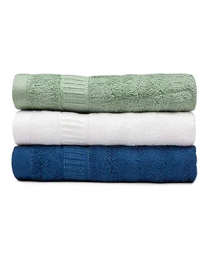 Mush Bamboo Washcloth || Ultra Soft, Absorbent, Anti-Microbial || Multipurpose - New Born Bath Face Towel / Natural Baby Wipes for Delicate Skin | 14 x 14 Inches (Green, Navy blue, White)