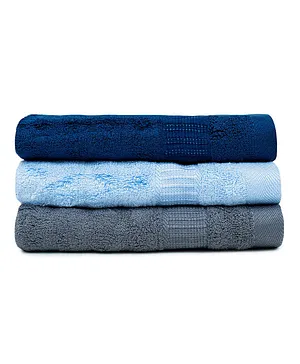 Mush Bamboo Washcloth || Ultra Soft, Absorbent, Anti-Microbial || Multipurpose - New Born Bath Face Towel / Natural Baby Wipes for Delicate Skin | 14 x 14 Inches  (Grey, Sky Blue, Navy Blue)