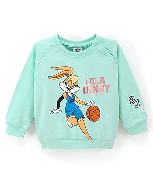 Babyhug Full Sleeves Sweatshirt SPACE JAM Print - Mint